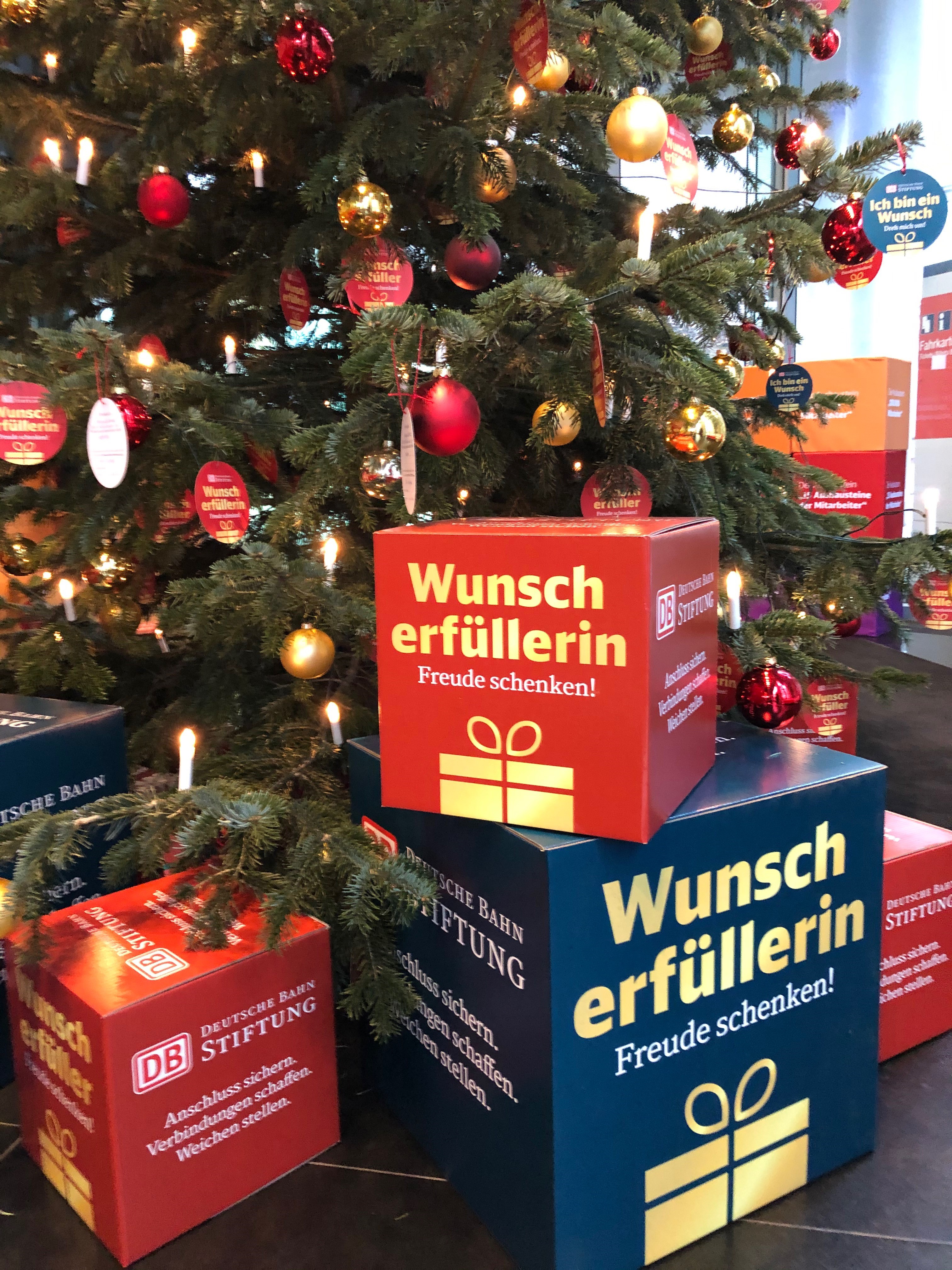 Wunscherfüller-Verpackungen unter dem Weihnachtsbaum